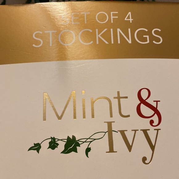 Set of 4 Poinsettia stockings 20”x12” - Picture 2 of 6